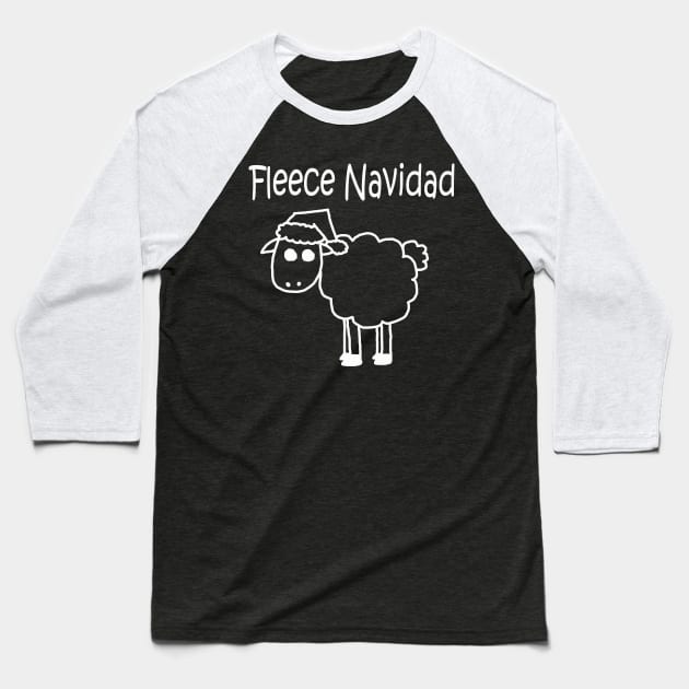 Fleece Navidad White Baseball T-Shirt by PelicanAndWolf